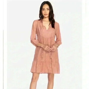 Johnny was Karina peasant tunic dress blush pink dress in size xs